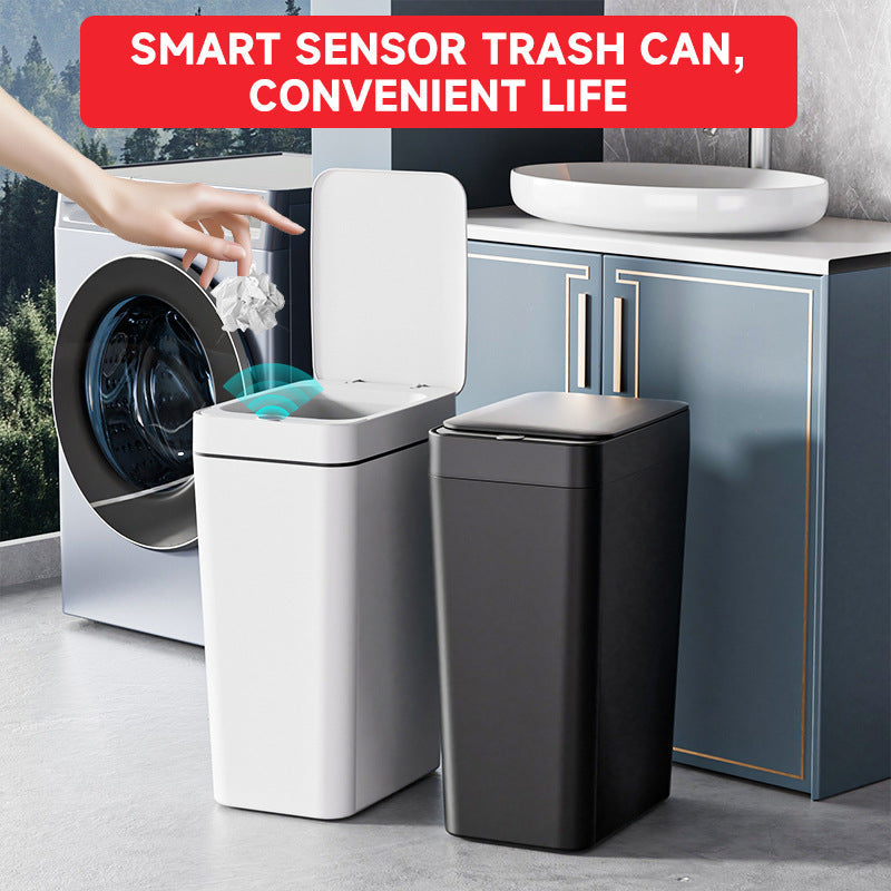 Grey Smart Sensor Trash Can â€“ Slim, Durable, and Hands-Free Waste Bin for Kitchen, Bathroom, or Living Room