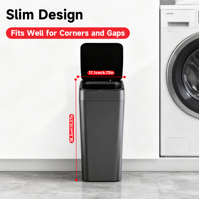 Grey Smart Sensor Trash Can â€“ Slim, Durable, and Hands-Free Waste Bin for Kitchen, Bathroom, or Living Room