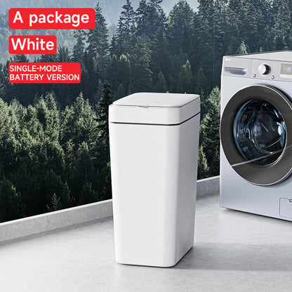 White Smart Sensor Trash Can â€“ Slim, Durable, and Hands-Free Waste Bin for Kitchen, Bathroom, or Living Room
