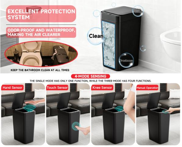 White Smart Sensor Trash Can â€“ Slim, Durable, and Hands-Free Waste Bin for Kitchen, Bathroom, or Living Room