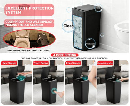 White Smart Sensor Trash Can â€“ Slim, Durable, and Hands-Free Waste Bin for Kitchen, Bathroom, or Living Room