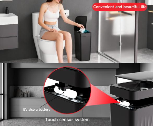 White Smart Sensor Trash Can â€“ Slim, Durable, and Hands-Free Waste Bin for Kitchen, Bathroom, or Living Room