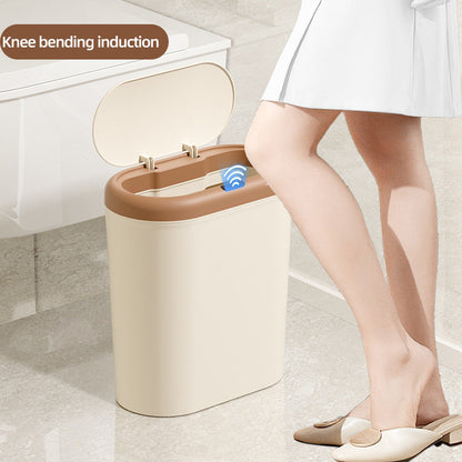 Grey Smart Sensor Trash Can â€“ 15L Capacity, Compact Design for Home Use with Automatic Induction Opening(Three sensor modes)