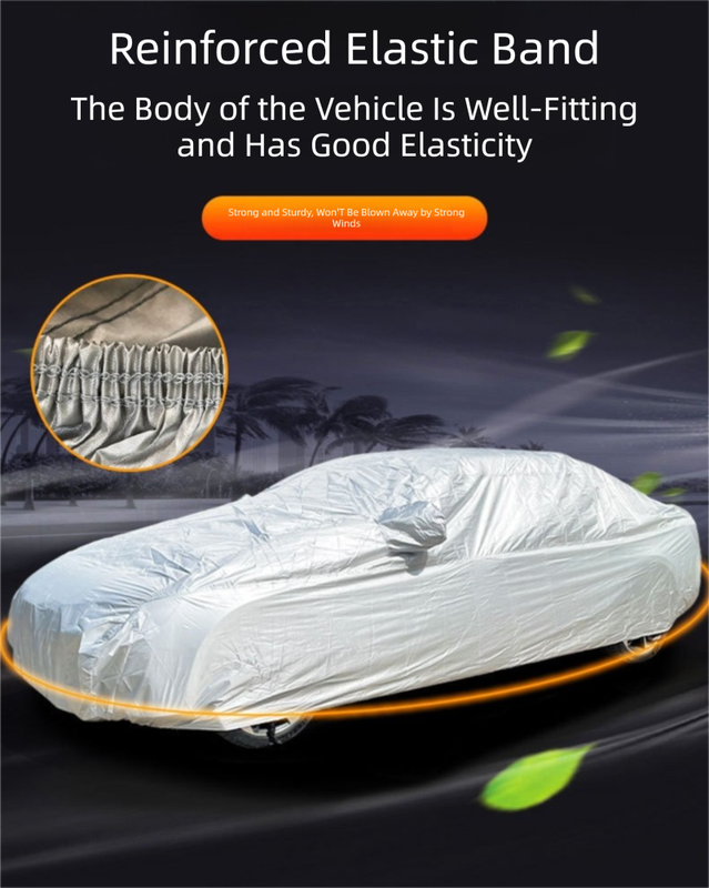 Silver 2S Universal Car Cover â€“ 170T Taffeta Fabric, All-Weather Protection for Cars(3500Ã—1700Ã—1500MM)