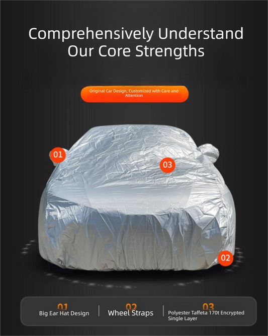 Silver 3XL Universal Car Cover â€“ 170T Taffeta Fabric, All-Weather Protection for Cars(4800Ã—1900Ã—1500MM)