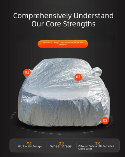 Silver 3XL+ Universal Car Cover â€“ 170T Taffeta Fabric, All-Weather Protection for Cars(5000Ã—2000Ã—1500MM)