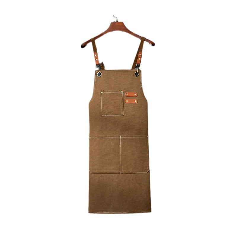Black 16-ounce Heavy-Duty Canvas Apron â€“ Durable, Waterproof & Oil-Resistant Kitchen Workwear for Cooking and Crafting