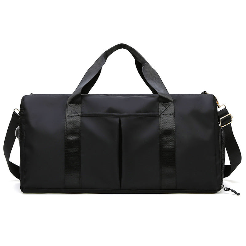 Black Large Capacity Travel Duffel Bag â€“ Wet & Dry Separation, Shoe Compartment, and Luggage Sleeve for Gym, Yoga, and Short Trips