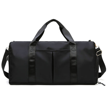 Black Large Capacity Travel Duffel Bag â€“ Wet & Dry Separation, Shoe Compartment, and Luggage Sleeve for Gym, Yoga, and Short Trips