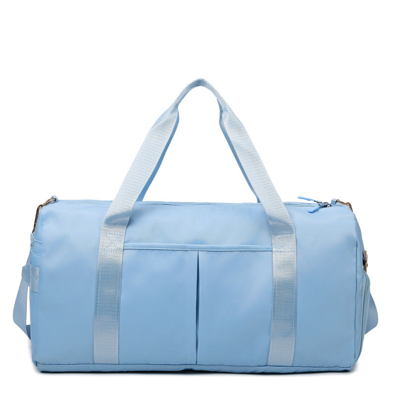 Blue Large Capacity Travel Duffel Bag â€“ Wet & Dry Separation, Shoe Compartment, and Luggage Sleeve for Gym, Yoga, and Short Trips
