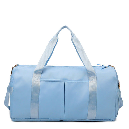 Blue Large Capacity Travel Duffel Bag â€“ Wet & Dry Separation, Shoe Compartment, and Luggage Sleeve for Gym, Yoga, and Short Trips