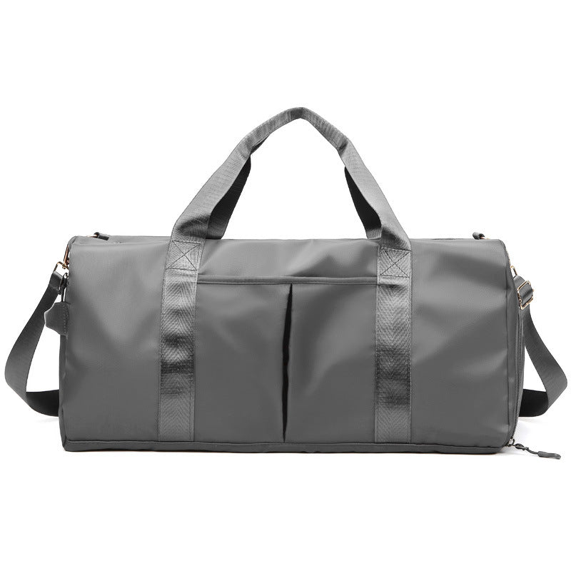 Grey Large Capacity Travel Duffel Bag â€“ Wet & Dry Separation, Shoe Compartment, and Luggage Sleeve for Gym, Yoga, and Short Trips