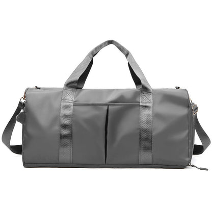 Grey Large Capacity Travel Duffel Bag â€“ Wet & Dry Separation, Shoe Compartment, and Luggage Sleeve for Gym, Yoga, and Short Trips