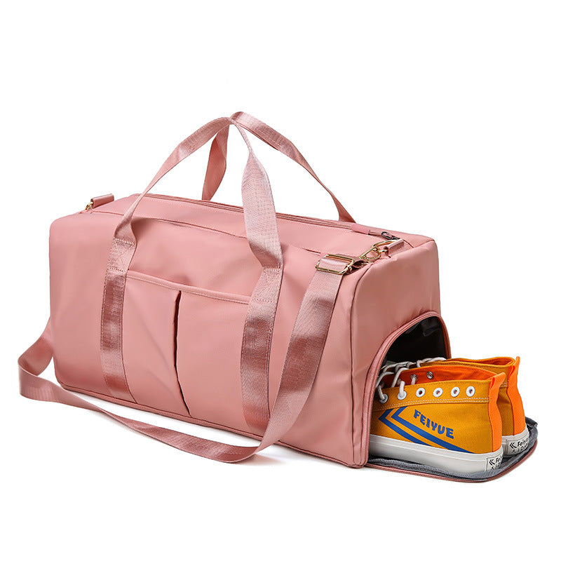 Grey Large Capacity Travel Duffel Bag â€“ Wet & Dry Separation, Shoe Compartment, and Luggage Sleeve for Gym, Yoga, and Short Trips