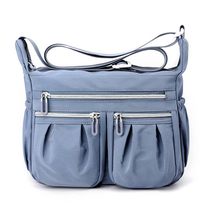 Blue Multi-Pocket Lightweight Nylon Crossbody Bag â€“ Stylish, Functional, and Spacious Shoulder Bag for Women