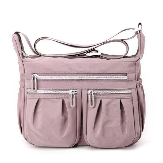 Purple Multi-Pocket Lightweight Nylon Crossbody Bag â€“ Stylish, Functional, and Spacious Shoulder Bag for Women