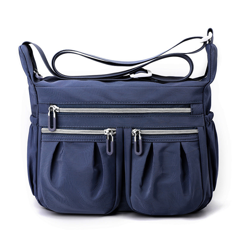 Dark Blue Multi-Pocket Lightweight Nylon Crossbody Bag â€“ Stylish, Functional, and Spacious Shoulder Bag for Women