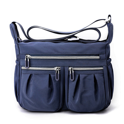 Dark Blue Multi-Pocket Lightweight Nylon Crossbody Bag â€“ Stylish, Functional, and Spacious Shoulder Bag for Women