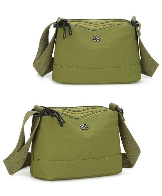 Green Lightweight Multi-Layer Crossbody Bag for Women â€“ Compact, Water-Resistant Nylon Shoulder Bag with Adjustable Strap