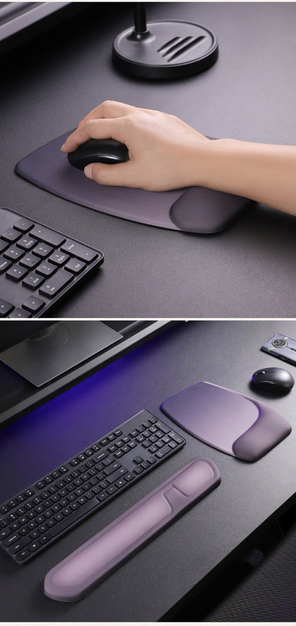Yellow Comfortable Memory Foam Wrist Rest Set â€“ Ergonomic Mouse Pad & Keyboard Hand Support for Office and Home Use