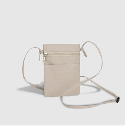 Dark Beige Minimalist Lightweight Nylon Crossbody Phone Bag - Compact & Stylish for Women