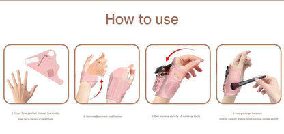 2pc Multi-Functional Silicone Makeup Artist Wristband - Wearable Palette, Brush Holder & Cleaner(blue)