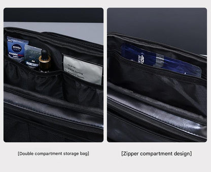 Large Capacity PU Leather Toiletry Bag - Multi-Compartment Dopp Kit & Cosmetic Organizer(Brown)