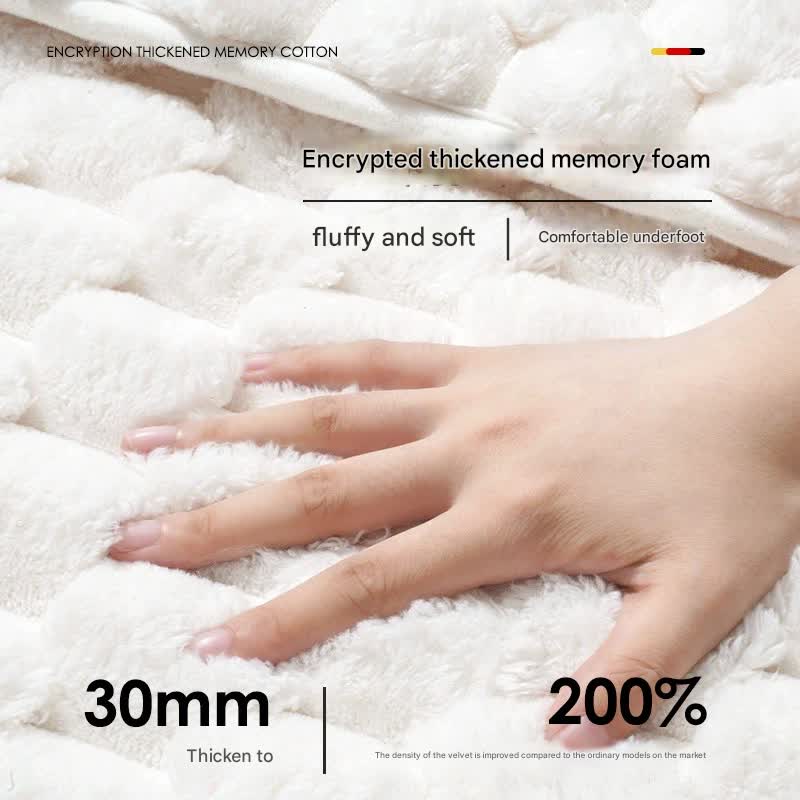 Luxury Plush Memory Foam Bath Mat with Foot Drying Panel - Super Absorbent & Non-Slip Bathroom Rug(Checkered beige)