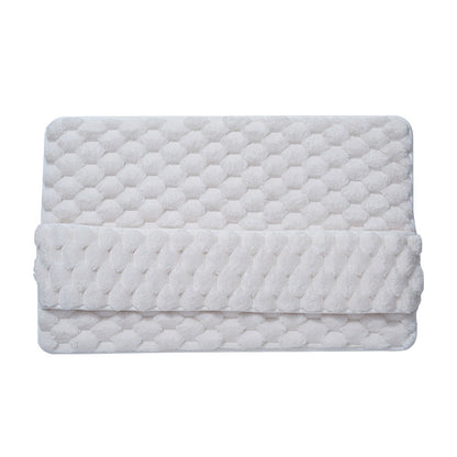 Luxury Plush Memory Foam Bath Mat with Foot Drying Panel - Super Absorbent & Non-Slip Bathroom Rug(Checkered beige)