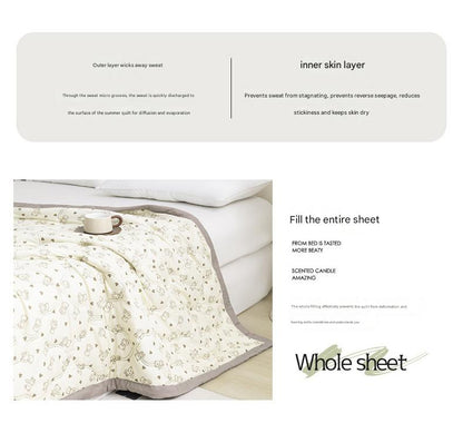 Lightweight Reversible Summer Quilt - Soft, Breathable & Machine Washable Comforter(150x200cm Plaid Bear)
