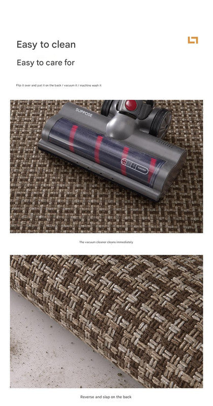 Absorbent & Dirt-Resistant Woven Kitchen Mat - Non-Slip Runner Rug for Home(Interlocking Gray)
