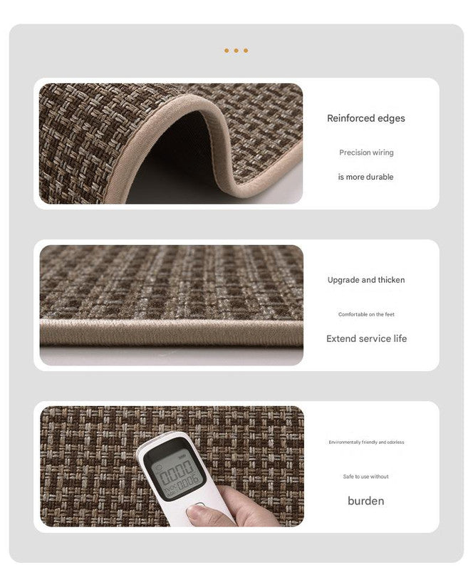 Absorbent & Dirt-Resistant Woven Kitchen Mat - Non-Slip Runner Rug for Home(Interlocking Black)