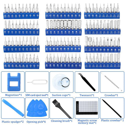 Professional 140-in-1 Precision Screwdriver Repair Tool Kit in Portable Oxford Bag(blue)
