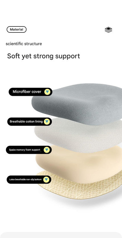 Memory Foam Student Seat Cushion - Pressure Relief, Non-Slip with Adjustable Straps for Healthy Posture(Rocket Pink 36x34cm)