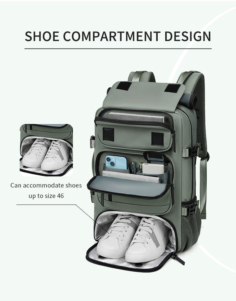 4-in-1 Convertible Travel Backpack & Briefcase - Large Capacity, 16" Laptop Compartment, USB Port(Dark Green)