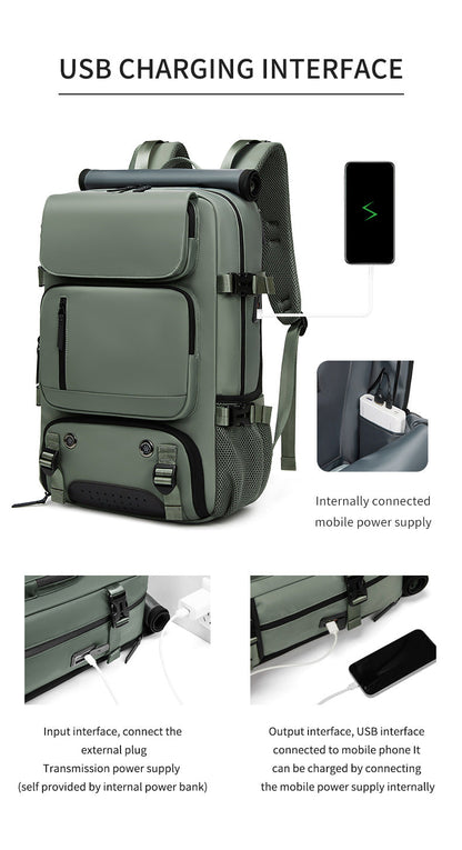 4-in-1 Convertible Travel Backpack & Briefcase - Large Capacity, 16" Laptop Compartment, USB Port(Dark Green)