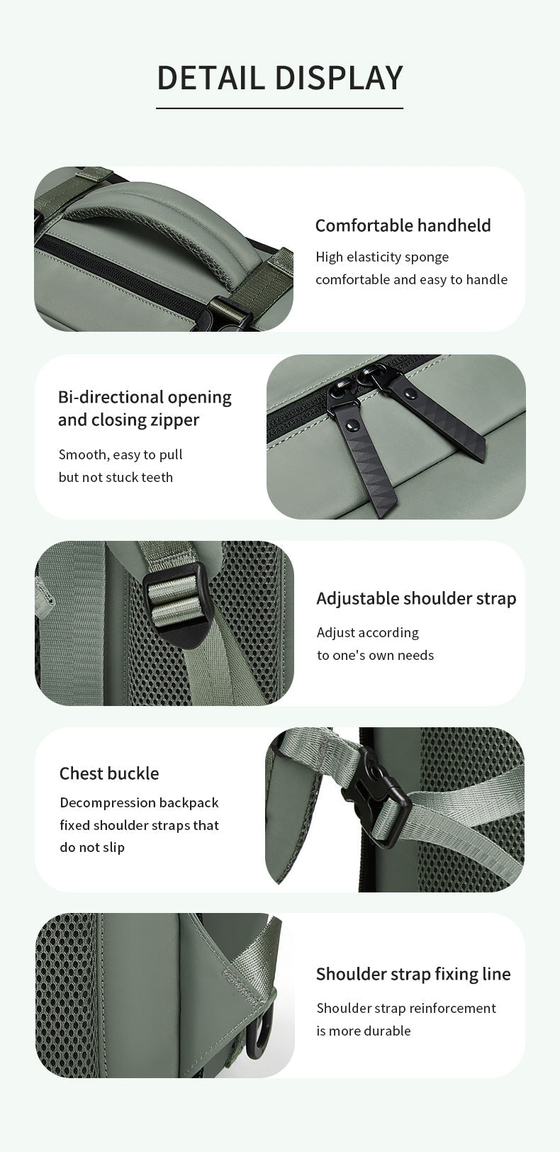 4-in-1 Convertible Travel Backpack & Briefcase - Large Capacity, 16" Laptop Compartment, USB Port(Dark Green)