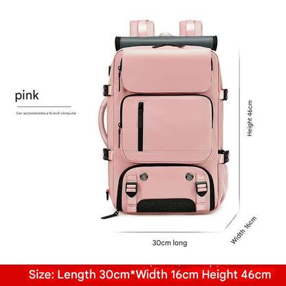 4-in-1 Convertible Travel Backpack & Briefcase - Large Capacity, 16" Laptop Compartment, USB Port(Pink)