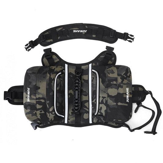Camuflaje Saddle Bag Dog Backpack - Adjustable Harness Pack for Hiking, Camping & Travel with Medium to Large Dogs