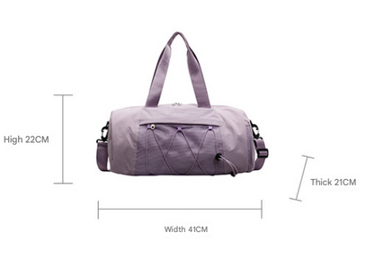 Grey Stylish Sports Gym Bag for Women - Lightweight Travel Duffel with Wet/Dry Pocket