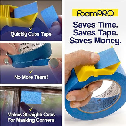 15 Pack Masking Tape Cutter Set (5 x 3 Sizes) Compact Clip-On Dispenser for 1", 1.5" & 2" Rolls Painter's Tape DIY Tool