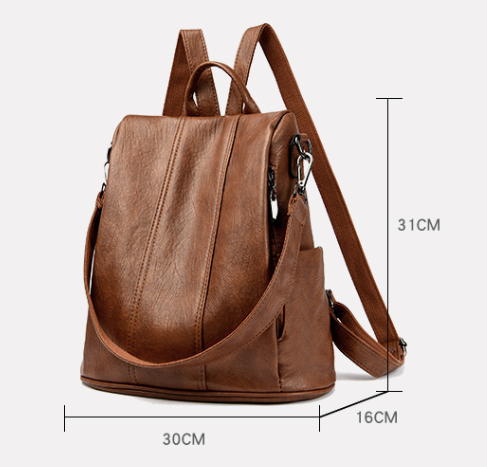 Purple Women's Anti-Theft Backpack Purse Soft Faux Leather Convertible Rucksack Shoulder Bag Large Capacity 31cm for Travel Work Daily Use