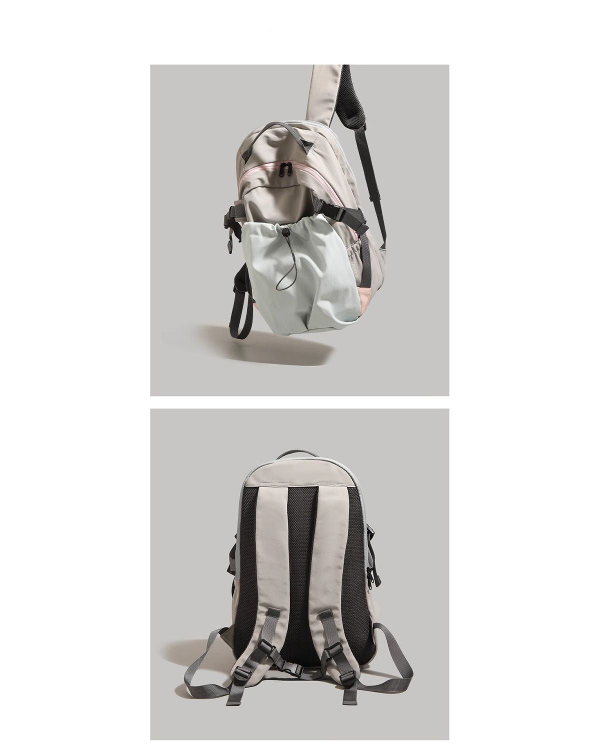 Khaki Minimalist Laptop Backpack Large Capacity 43cm for Men and Women - Unisex Casual School Bag for Uni and Work