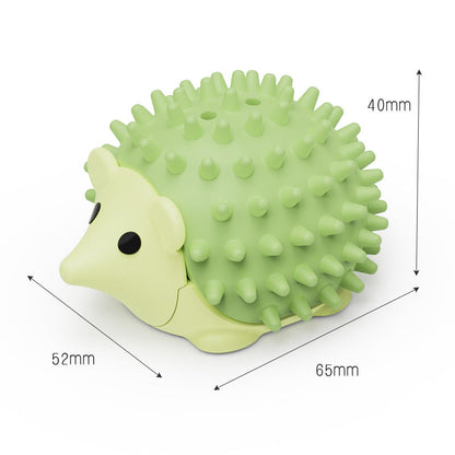 Coffee 4 Pack Hedgehog Catnip Toys Self Grooming Face Scratcher & Teething Chew Toy Soft Rubber Interactive Play Set for Kittens