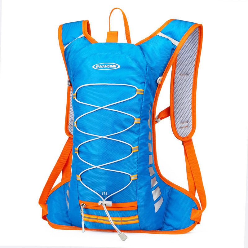 Blue Lightweight Outdoor Sports Backpack Breathable Hiking Daypack Compact Running Cycling Bag with Bungee Storage 45cm for Travel