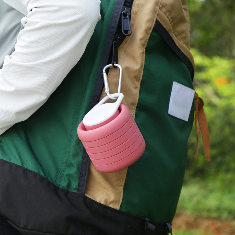 Black Collapsible Silicone Water Bottle Portable Travel Sports Cup with Carabiner Clip Foldable Design for Camping Hiking & Gym Teal