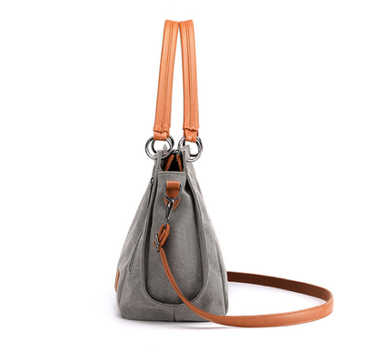 Black Women's Canvas Hobo Handbag Large Shoulder Tote Bag Adjustable Crossbody Strap Casual Purse 40cm for Work School Travel