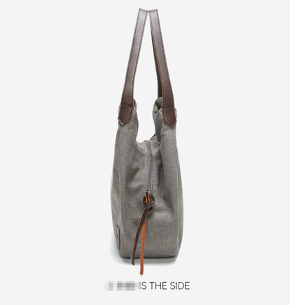 Coffee Women's Canvas Hobo Handbag Multi-Compartment Shoulder Tote Bag Minimalist Casual Purse 30cm for Work Shopping & Travel