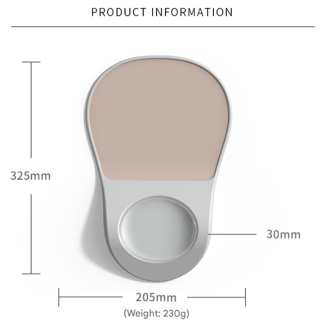Light Grey Ergonomic Mouse Pad with Wrist Rest Support Soft Silicone Concave Groove Design 32.5cm Non-Slip Mat for Home Office & Gaming