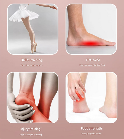 Pink Adjustable Foot Arch Trainer Toe Grip Exerciser Spring Resistance Strengthening Tool for Flat Feet & Ballet 29cm